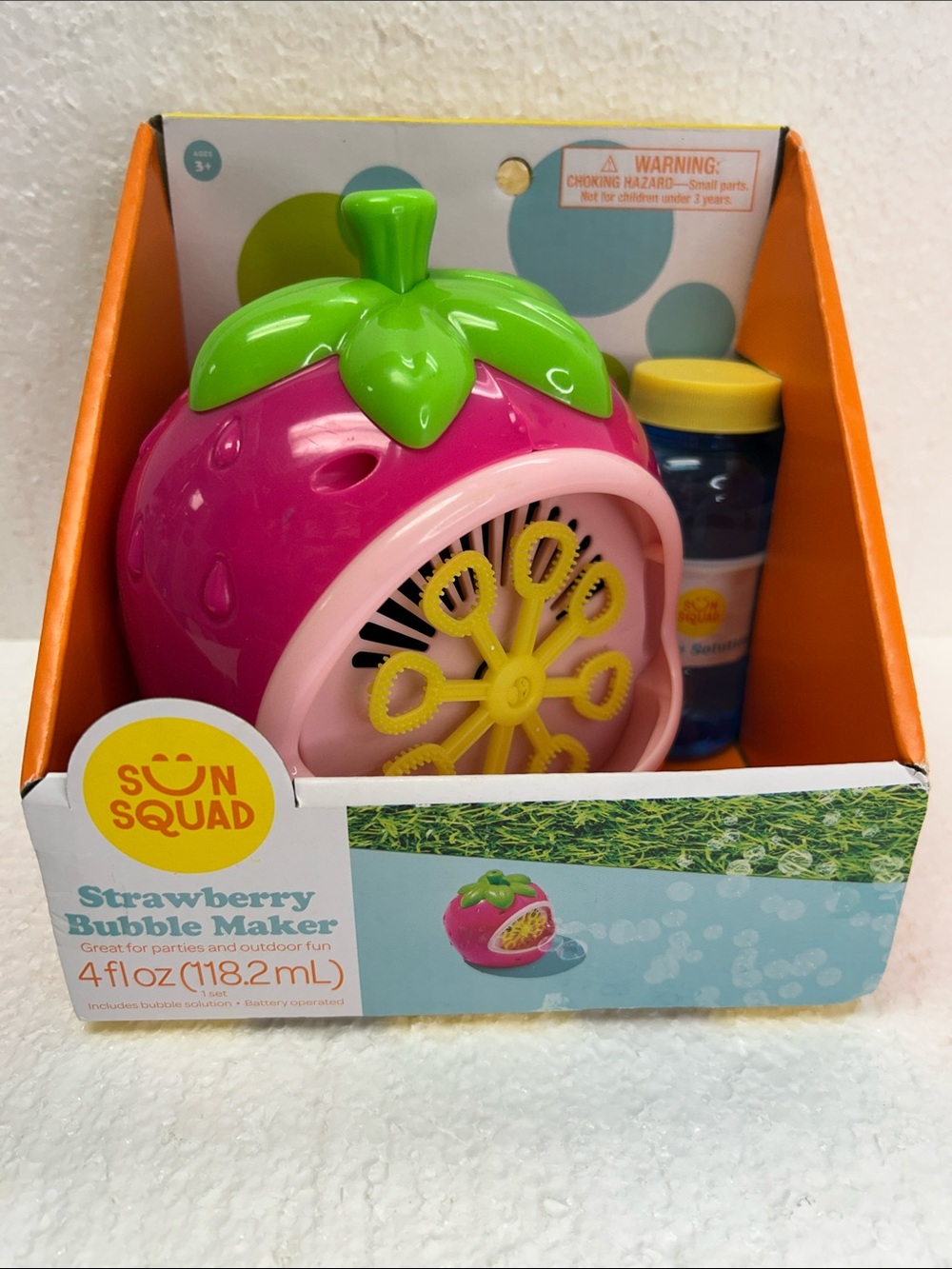 Strawberry Bubble Maker Toy - Pink & Green